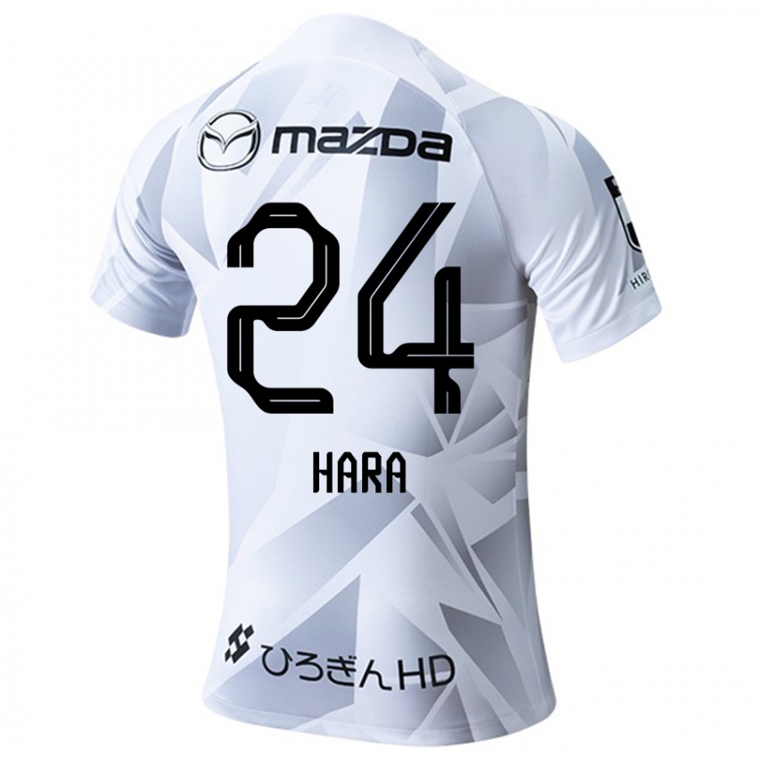 Kinder Minato Hara #24 Weiß Grau Schwarz Auswärtstrikot Trikot 2024/25 T-Shirt Österreich