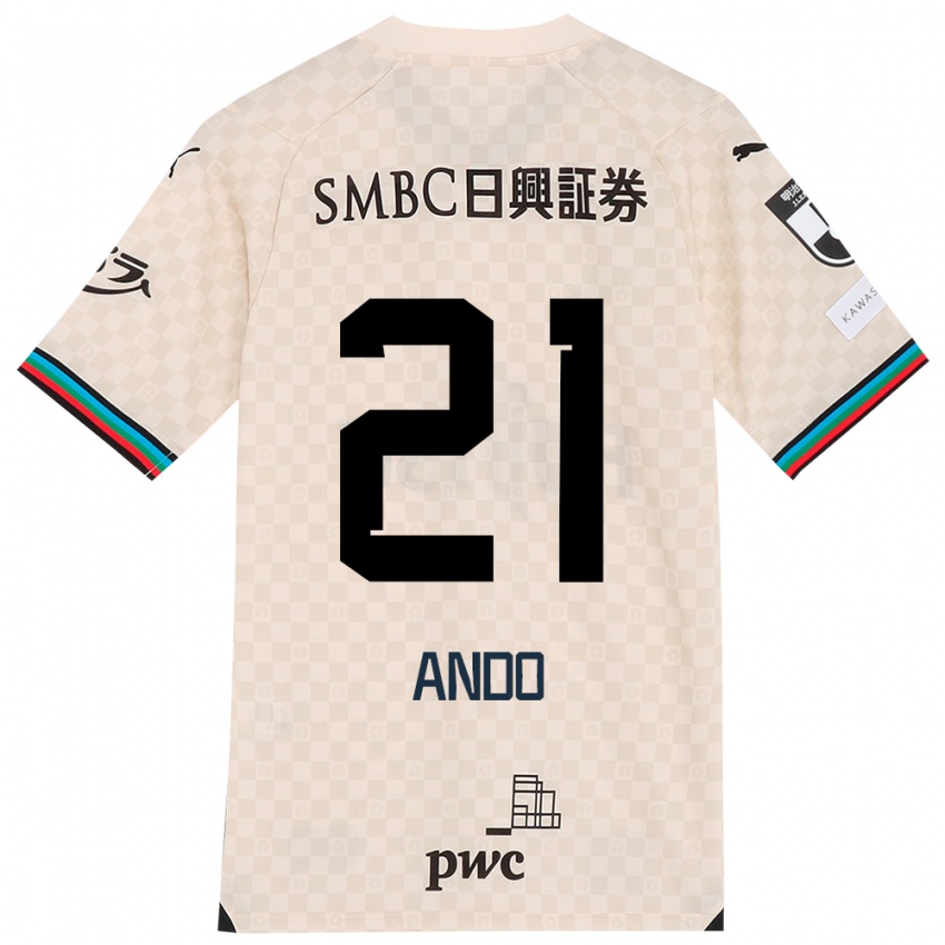 Kinder Shunsuke Ando #21 Weiß Grau Auswärtstrikot Trikot 2024/25 T-Shirt Österreich