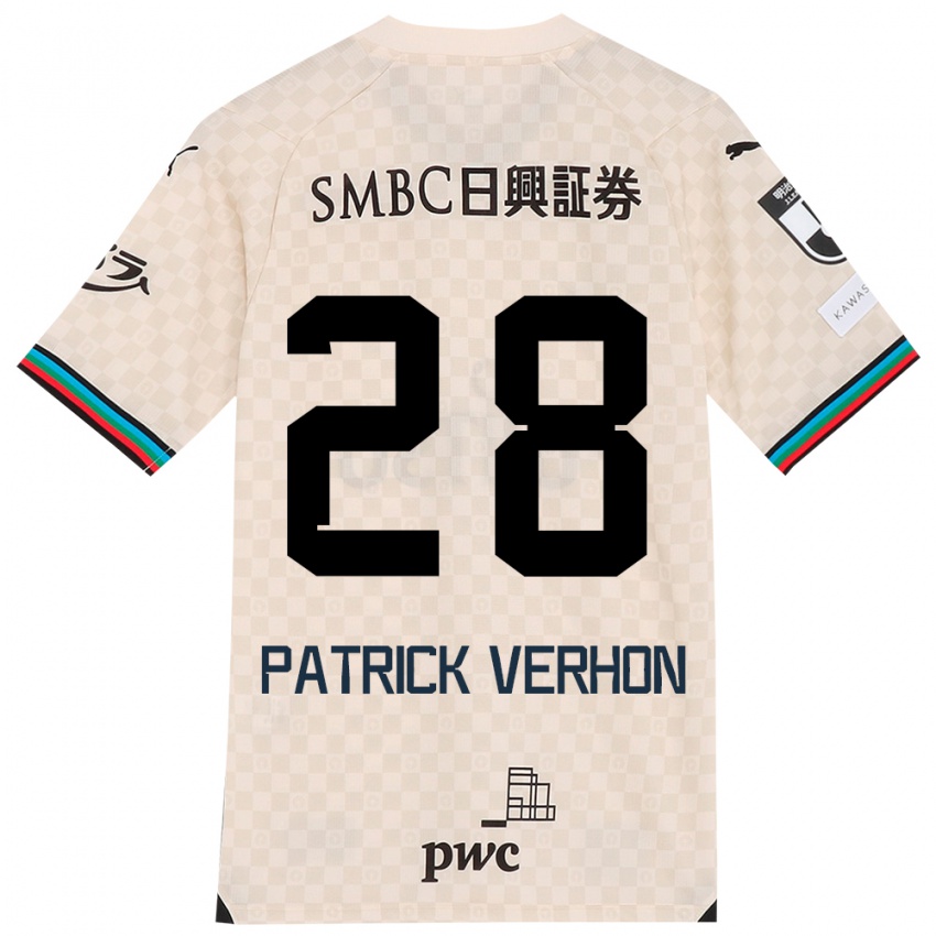 Kinder Patrick Verhon #28 Weiß Grau Auswärtstrikot Trikot 2024/25 T-Shirt Österreich