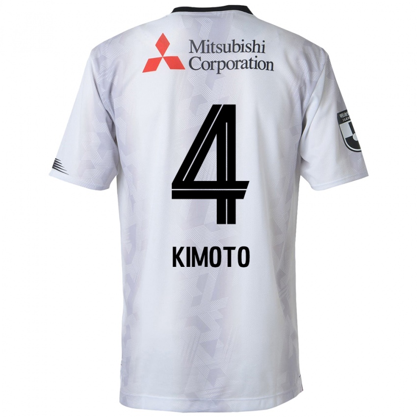 Kinder Yasuki Kimoto #4 Weiß Schwarz Auswärtstrikot Trikot 2024/25 T-Shirt Österreich