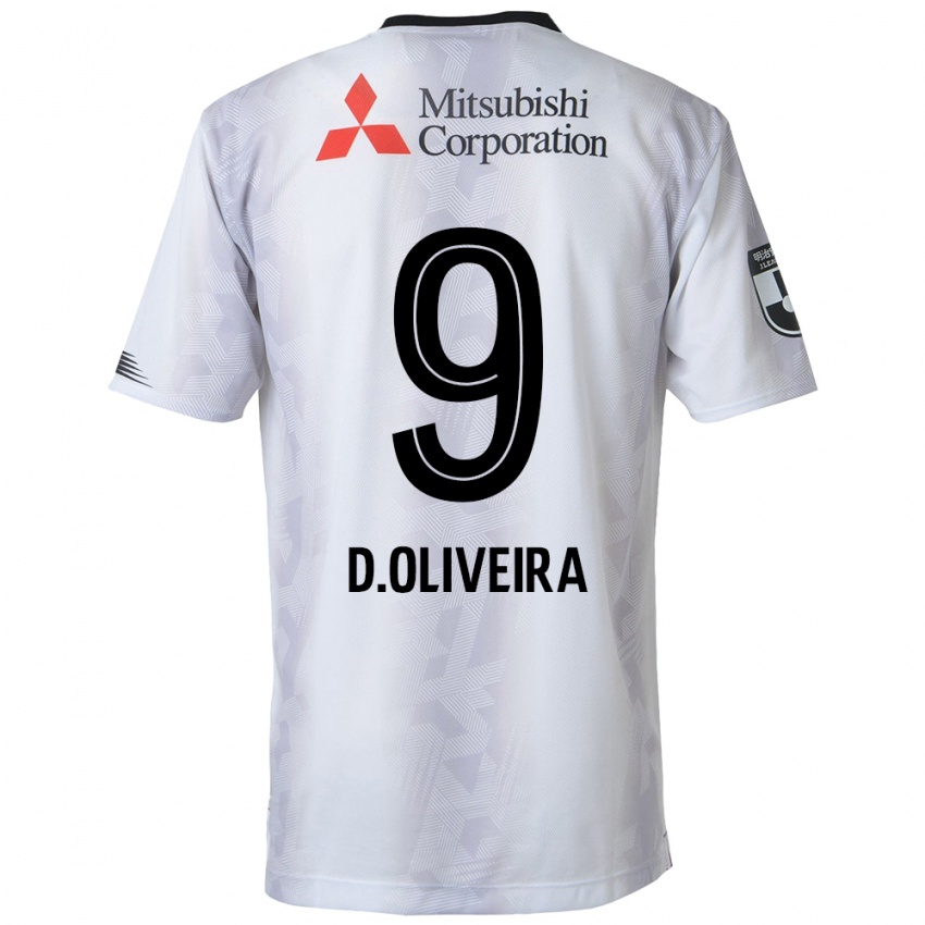 Kinder Diego Oliveira #9 Weiß Schwarz Auswärtstrikot Trikot 2024/25 T-Shirt Österreich