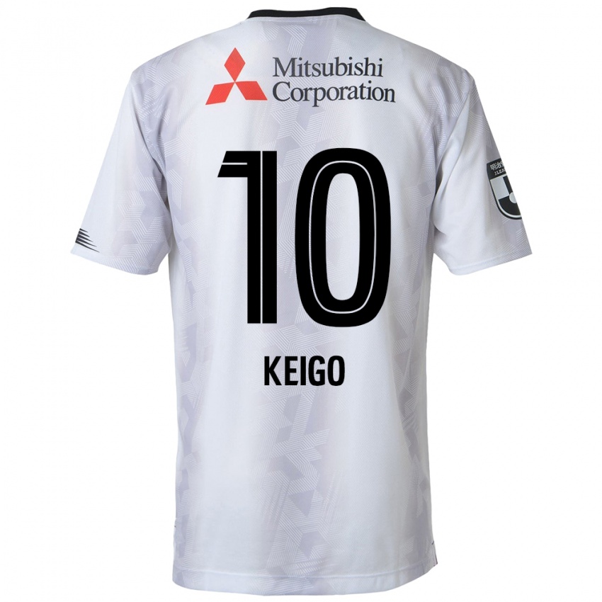 Kinder Keigo Higashi #10 Weiß Schwarz Auswärtstrikot Trikot 2024/25 T-Shirt Österreich