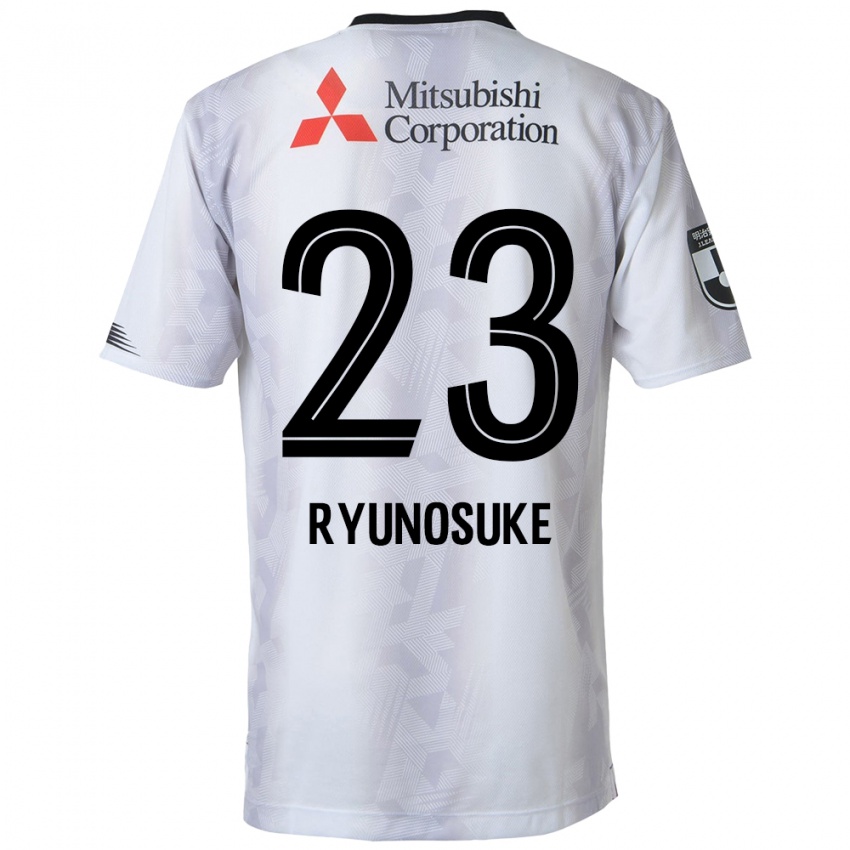 Kinder Ryunosuke Sato #23 Weiß Schwarz Auswärtstrikot Trikot 2024/25 T-Shirt Österreich