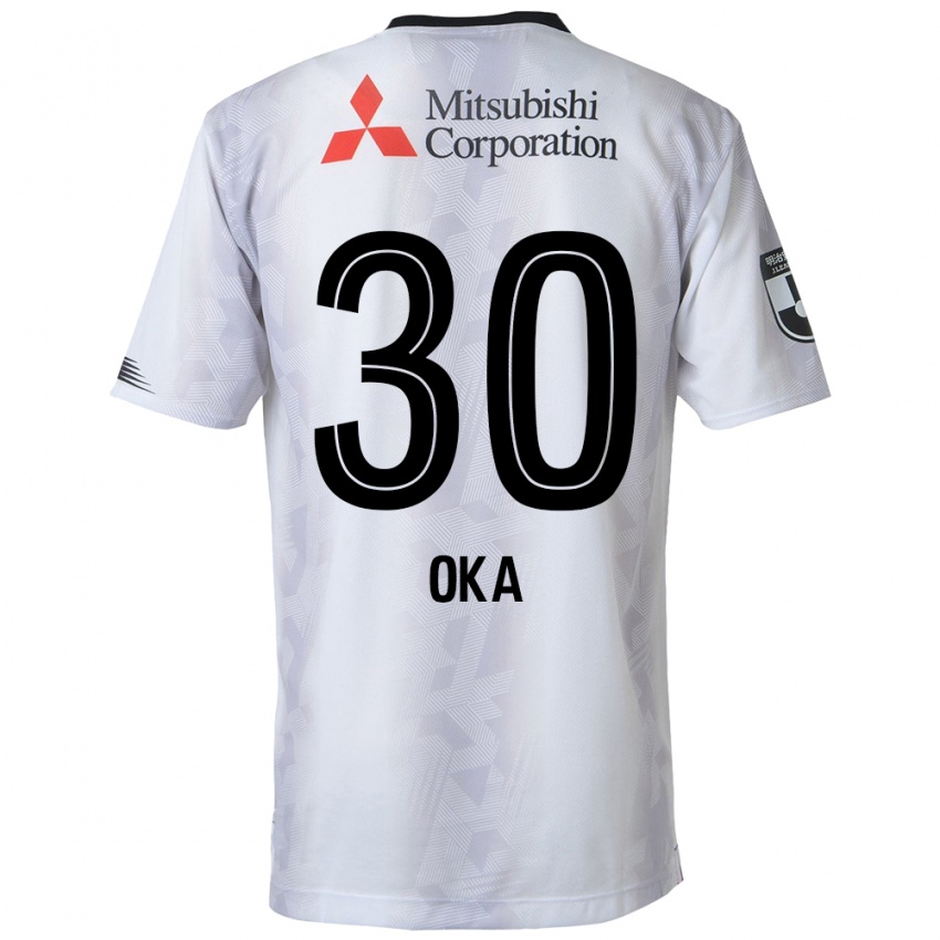 Kinder Teppei Oka #30 Weiß Schwarz Auswärtstrikot Trikot 2024/25 T-Shirt Österreich