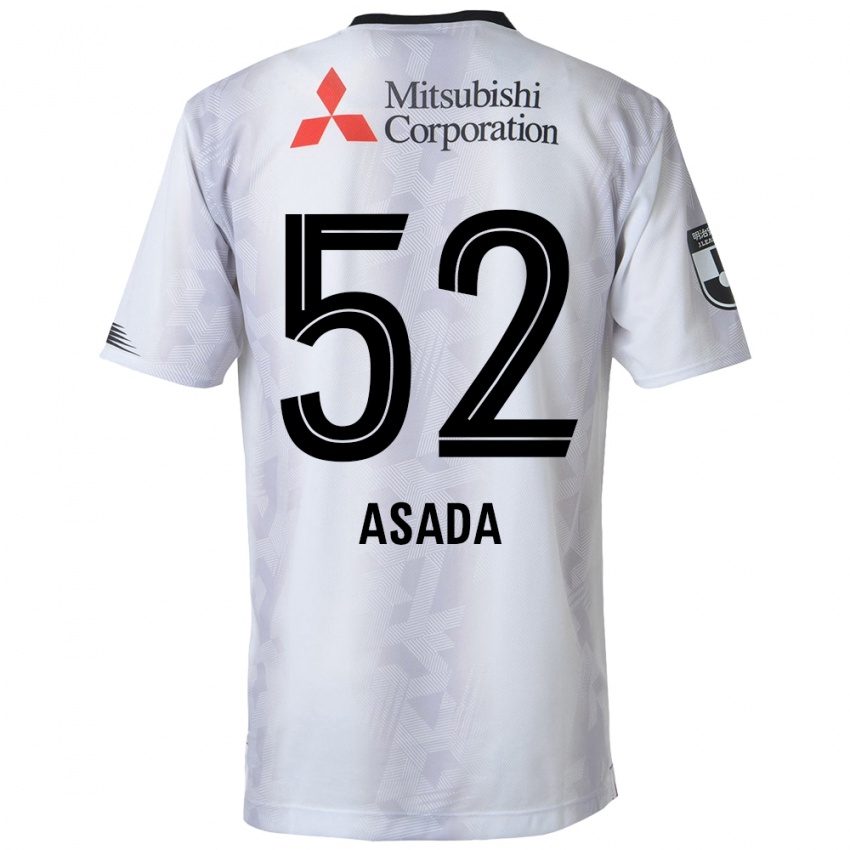 Kinder Rui Asada #52 Weiß Schwarz Auswärtstrikot Trikot 2024/25 T-Shirt Österreich