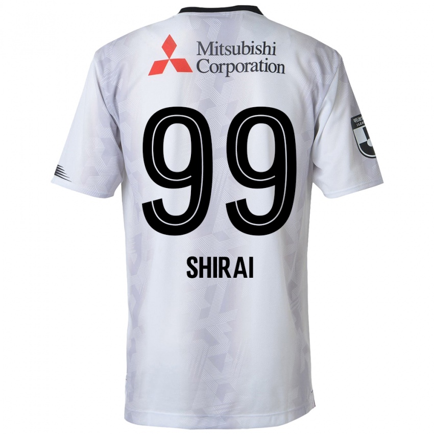 Kinder Kosuke Shirai #99 Weiß Schwarz Auswärtstrikot Trikot 2024/25 T-Shirt Österreich