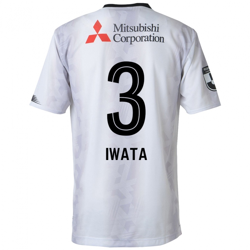 Kinder Yuki Iwata #3 Weiß Schwarz Auswärtstrikot Trikot 2024/25 T-Shirt Österreich