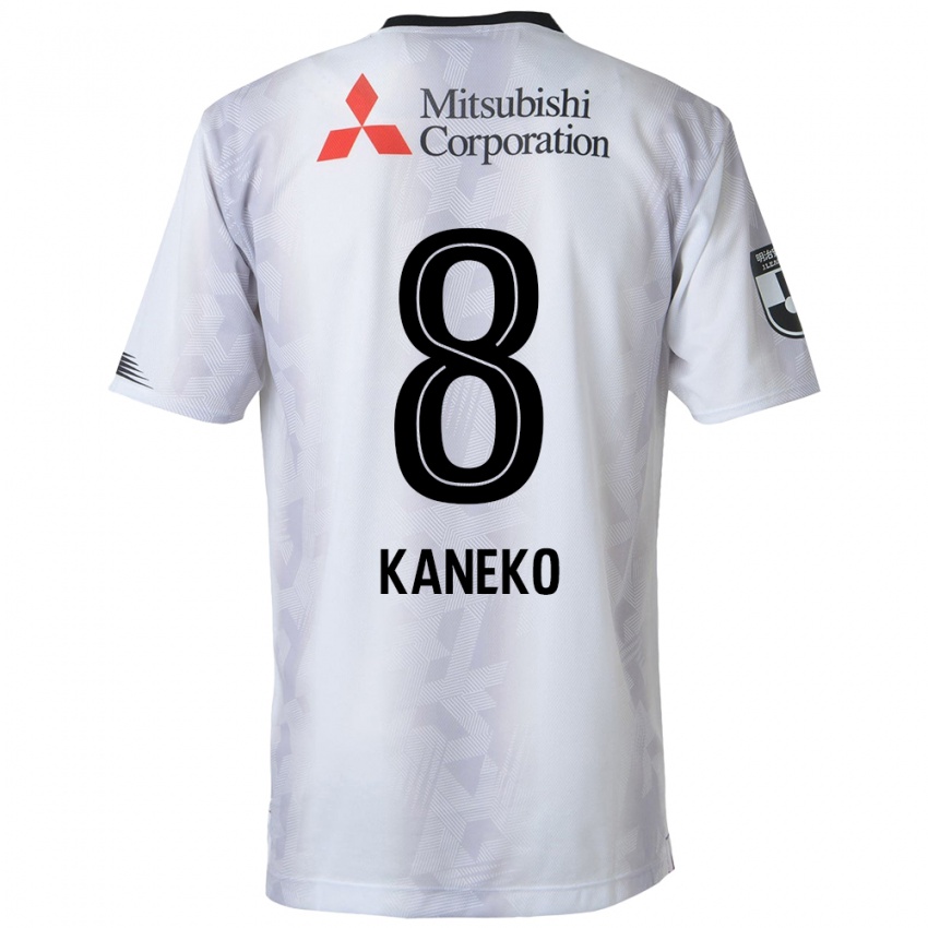 Kinder Shunsuke Kaneko #8 Weiß Schwarz Auswärtstrikot Trikot 2024/25 T-Shirt Österreich