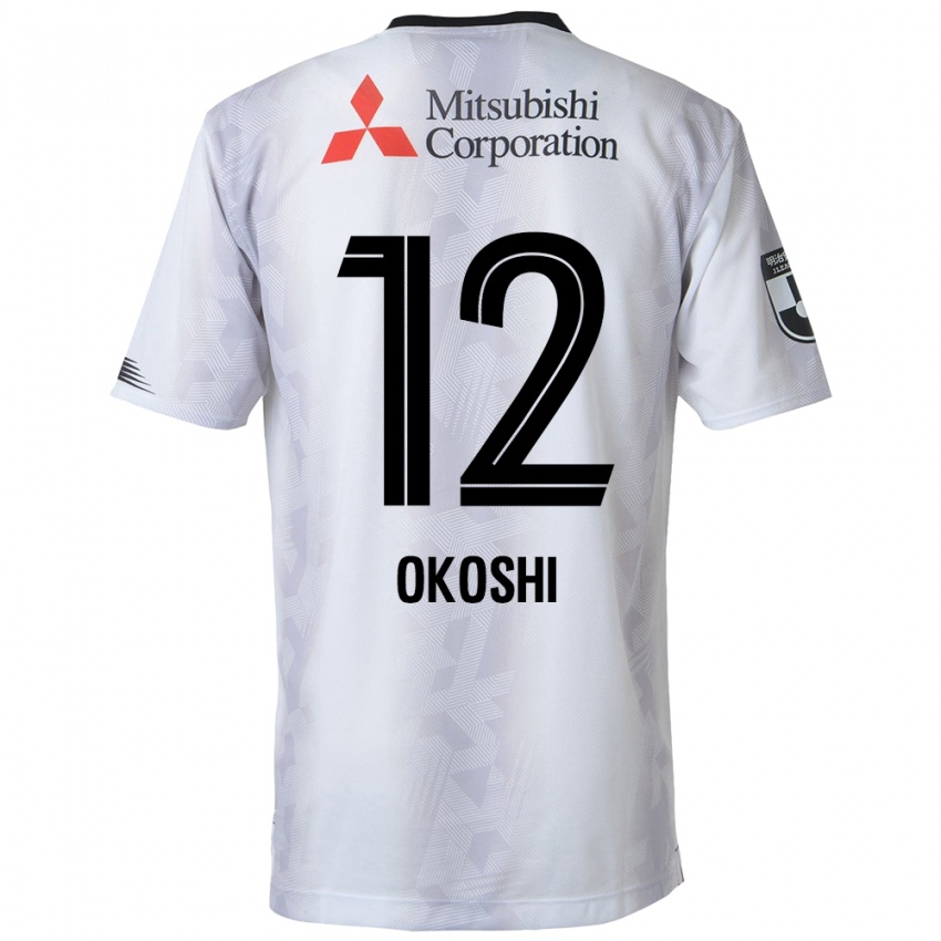 Kinder Yutaha Okoshi #12 Weiß Schwarz Auswärtstrikot Trikot 2024/25 T-Shirt Österreich