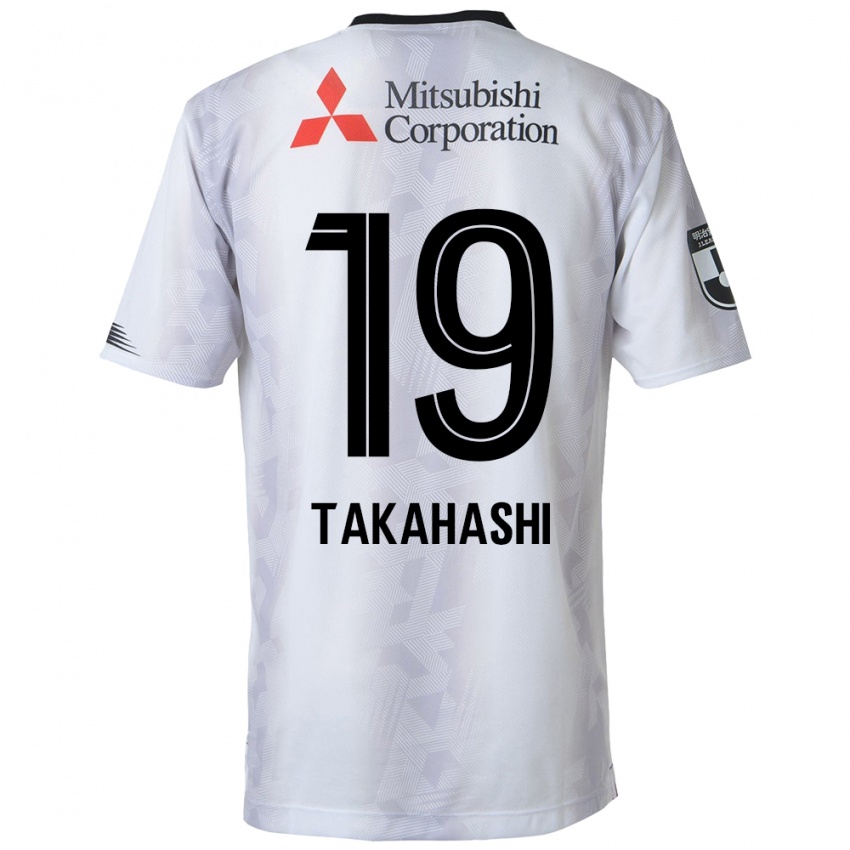 Kinder Yuya Takahashi #19 Weiß Schwarz Auswärtstrikot Trikot 2024/25 T-Shirt Österreich