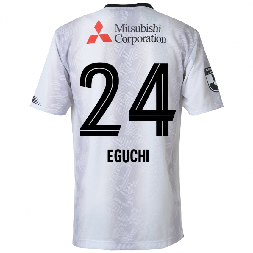 Kinder Kaito Eguchi #24 Weiß Schwarz Auswärtstrikot Trikot 2024/25 T-Shirt Österreich