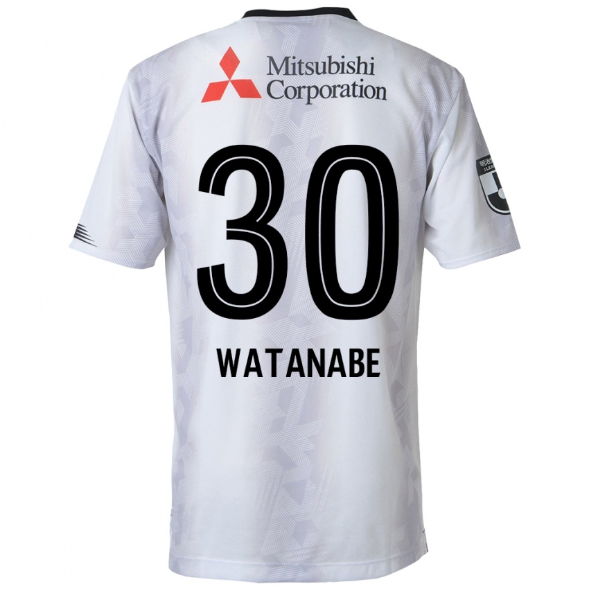 Kinder Matthew Watanabe #30 Weiß Schwarz Auswärtstrikot Trikot 2024/25 T-Shirt Österreich