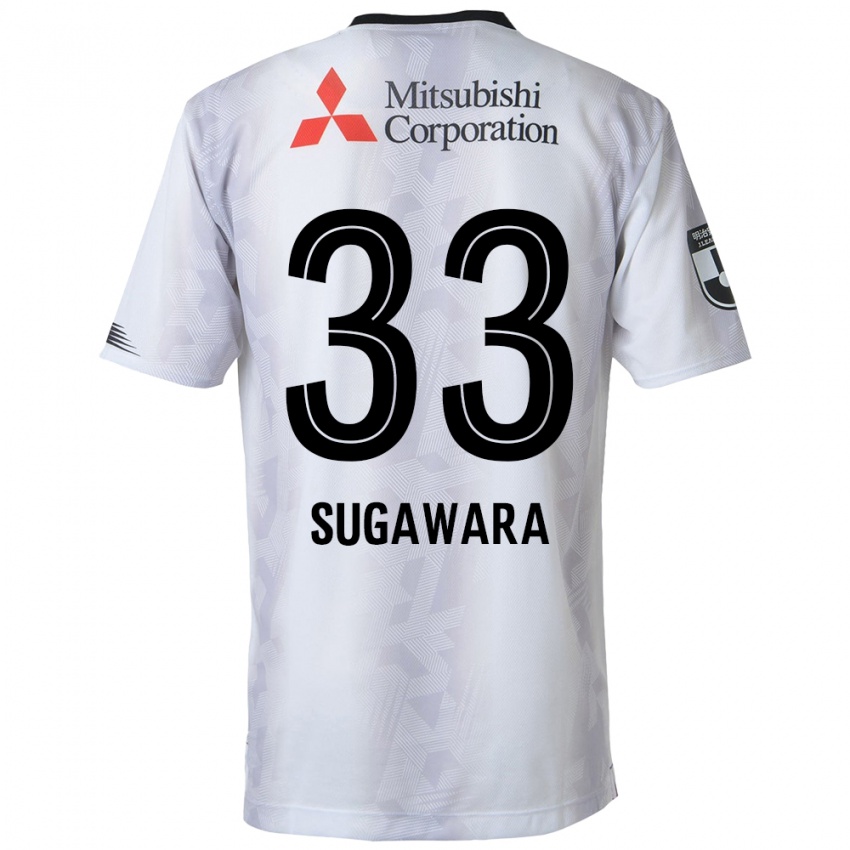 Kinder Yuta Sugawara #33 Weiß Schwarz Auswärtstrikot Trikot 2024/25 T-Shirt Österreich