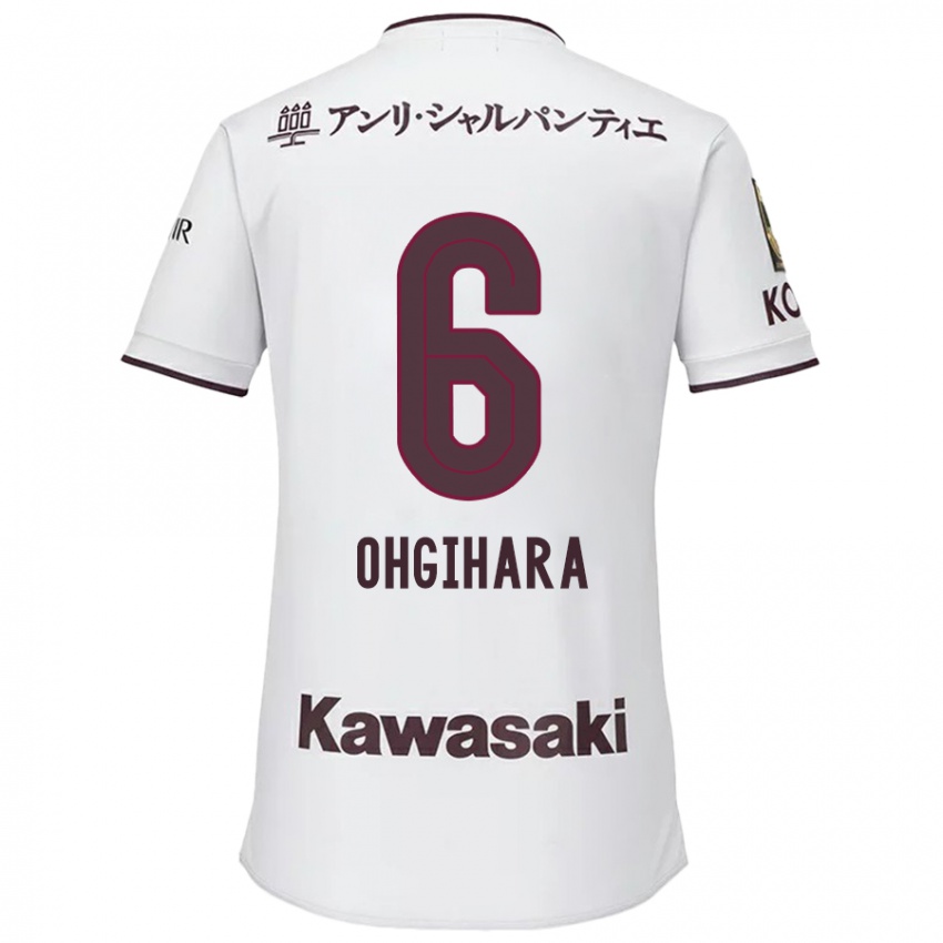 Kinder Takahiro Ogihara #6 Weiß Rot Auswärtstrikot Trikot 2024/25 T-Shirt Österreich