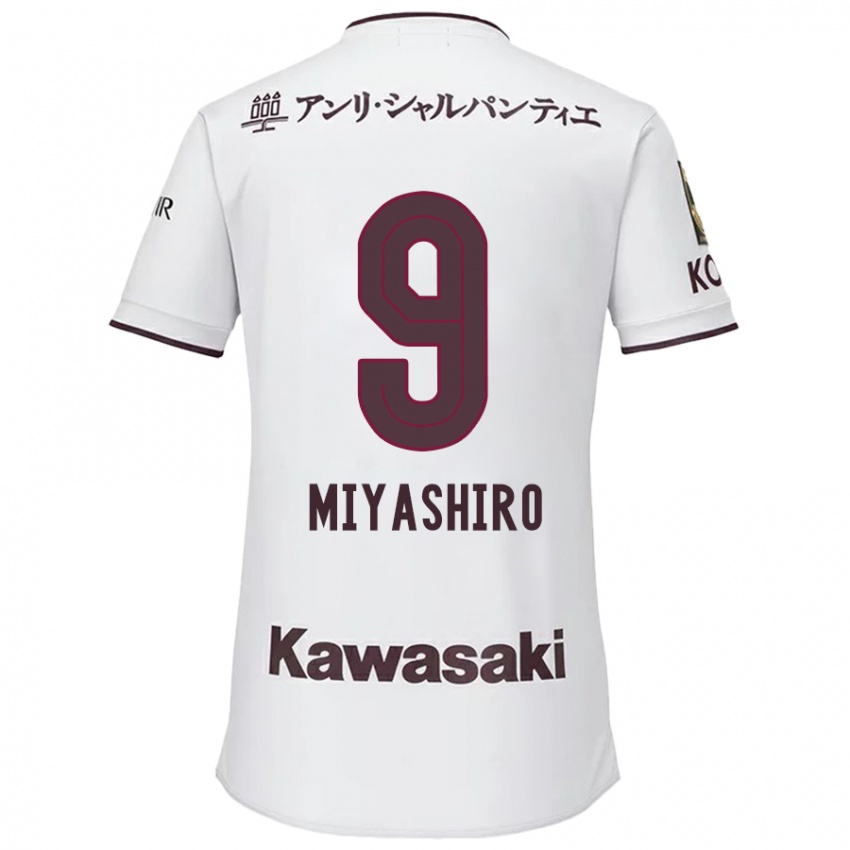 Kinder Taisei Miyashiro #9 Weiß Rot Auswärtstrikot Trikot 2024/25 T-Shirt Österreich