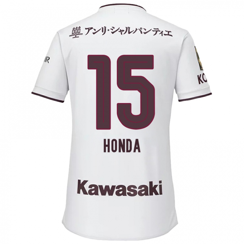 Kinder Yuki Honda #15 Weiß Rot Auswärtstrikot Trikot 2024/25 T-Shirt Österreich