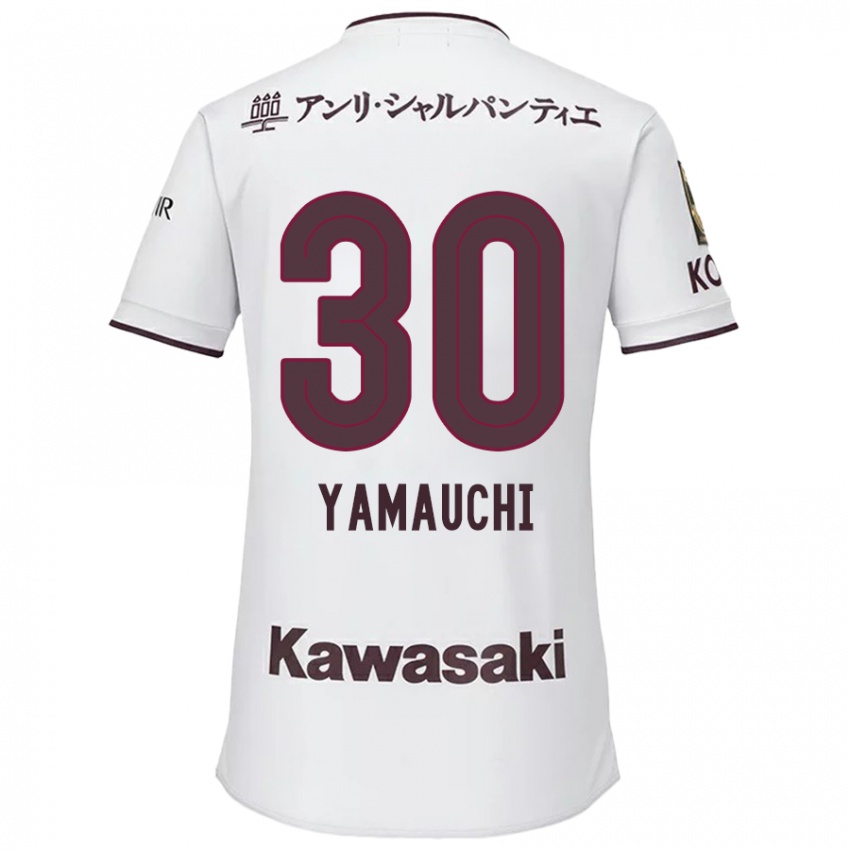 Kinder Kakeru Yamauchi #30 Weiß Rot Auswärtstrikot Trikot 2024/25 T-Shirt Österreich