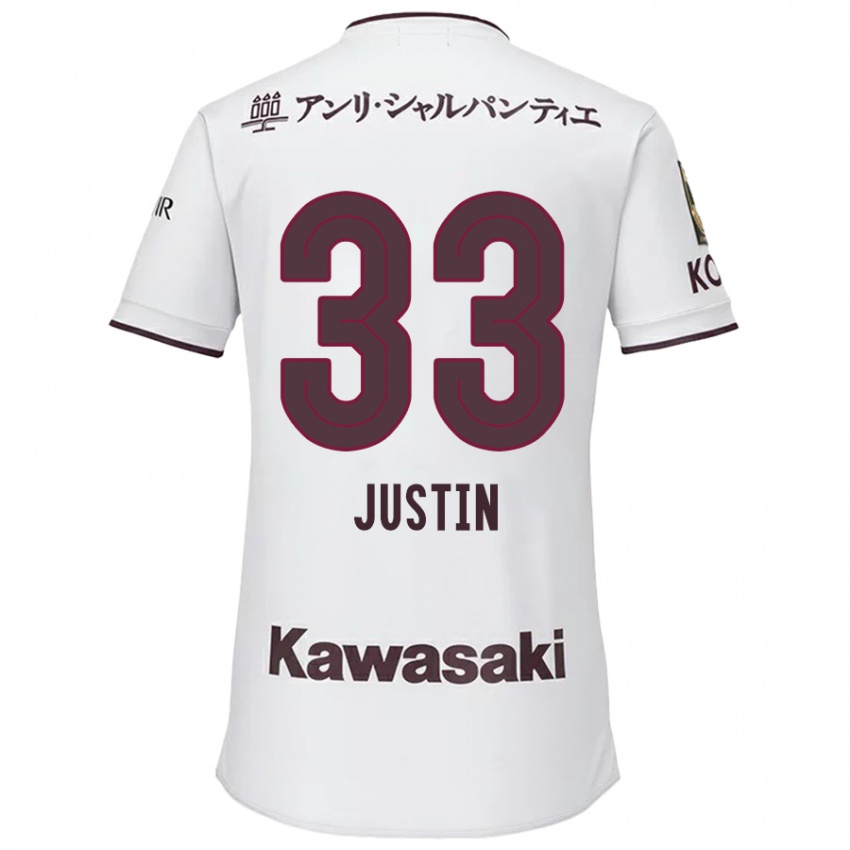 Kinder Justin Homma #33 Weiß Rot Auswärtstrikot Trikot 2024/25 T-Shirt Österreich