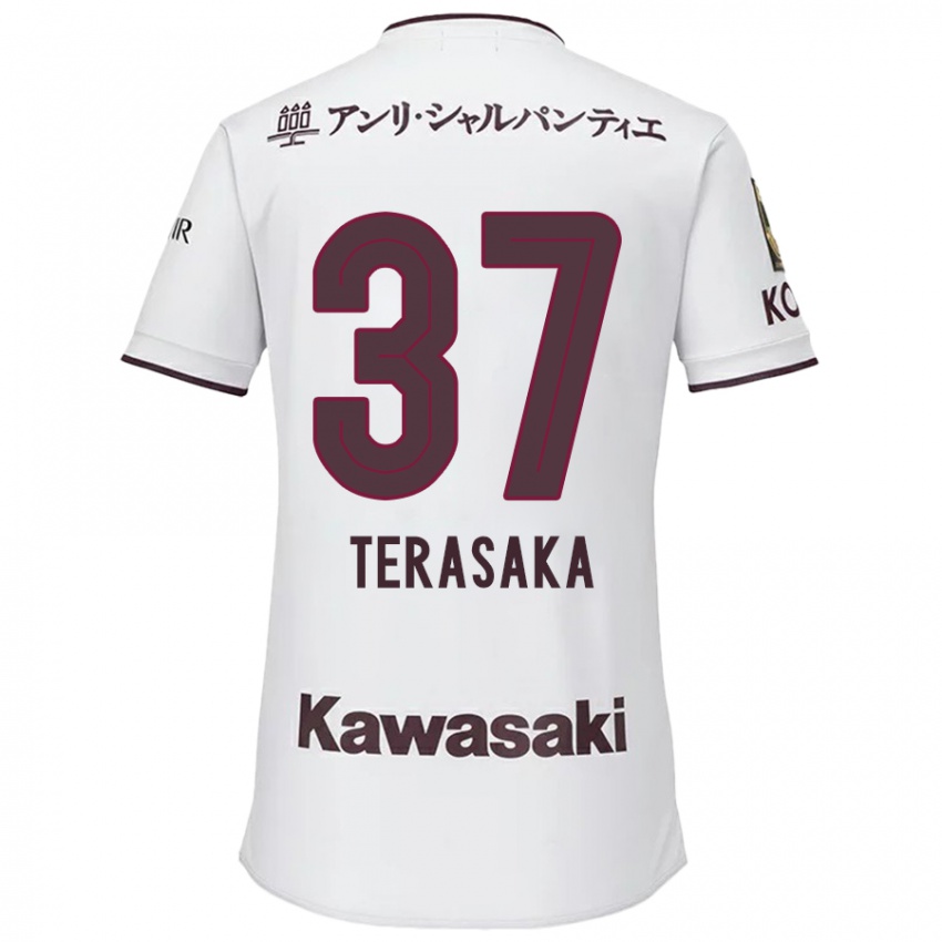 Kinder Shogo Terasaka #37 Weiß Rot Auswärtstrikot Trikot 2024/25 T-Shirt Österreich