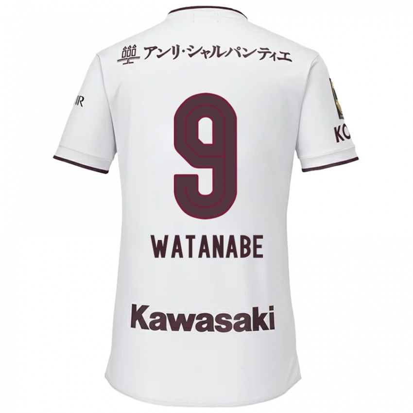 Kinder Hayato Watanabe #9 Weiß Rot Auswärtstrikot Trikot 2024/25 T-Shirt Österreich