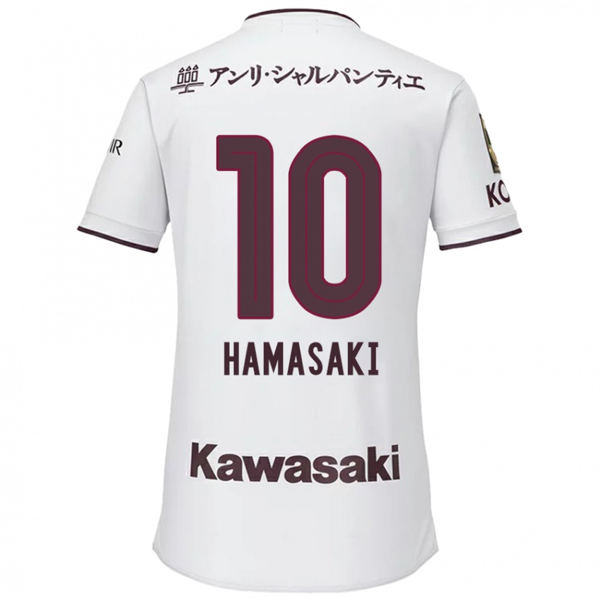 Kinder Kento Hamasaki #10 Weiß Rot Auswärtstrikot Trikot 2024/25 T-Shirt Österreich