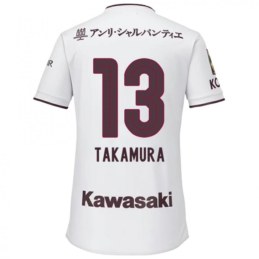 Kinder Tokiya Takamura #13 Weiß Rot Auswärtstrikot Trikot 2024/25 T-Shirt Österreich