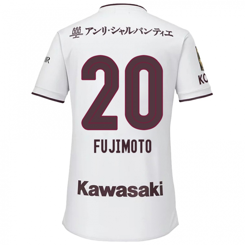 Kinder Riku Fujimoto #20 Weiß Rot Auswärtstrikot Trikot 2024/25 T-Shirt Österreich