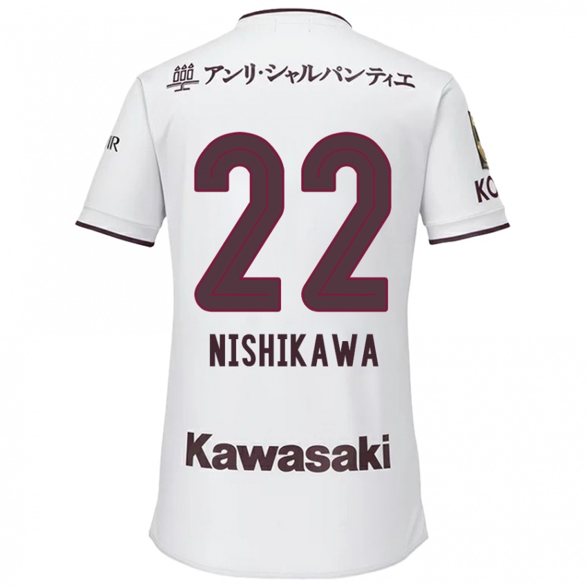 Kinder Aiku Nishikawa #22 Weiß Rot Auswärtstrikot Trikot 2024/25 T-Shirt Österreich