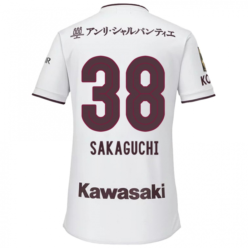 Kinder Yuki Sakaguchi #38 Weiß Rot Auswärtstrikot Trikot 2024/25 T-Shirt Österreich