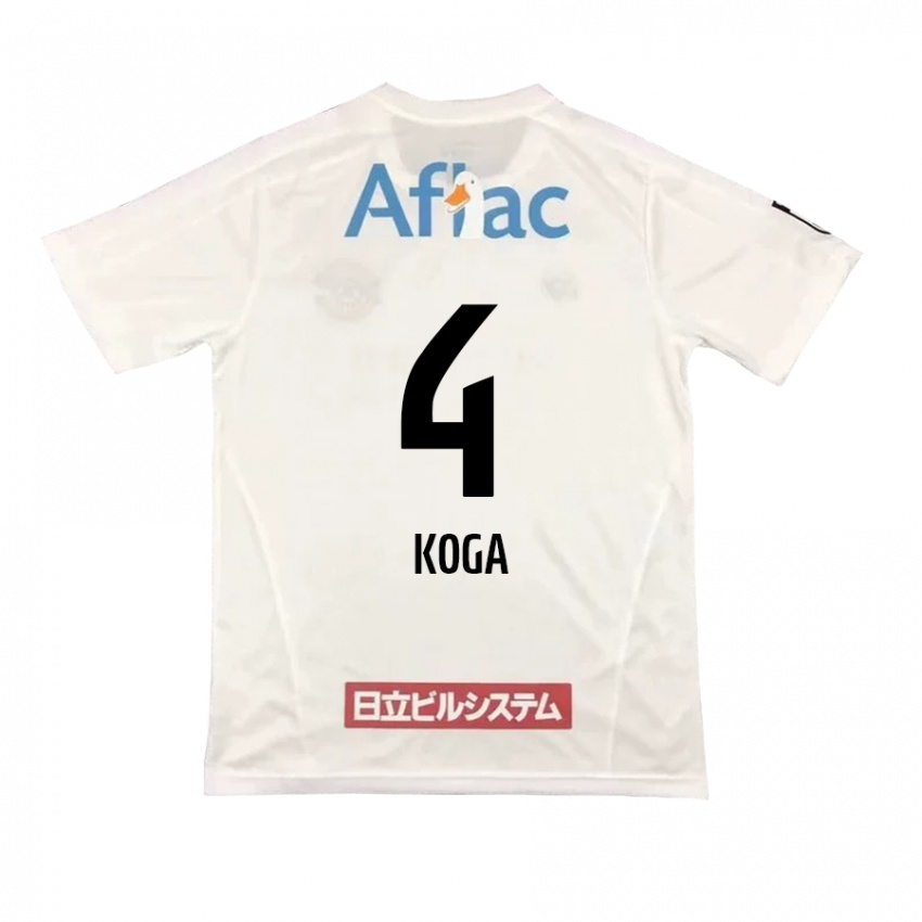 Kinder Taiyo Koga #4 Weiß Schwarz Auswärtstrikot Trikot 2024/25 T-Shirt Österreich