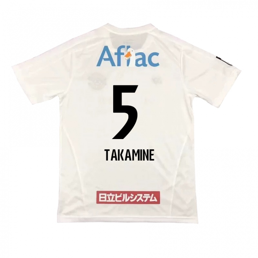 Kinder Tomoki Takamine #5 Weiß Schwarz Auswärtstrikot Trikot 2024/25 T-Shirt Österreich