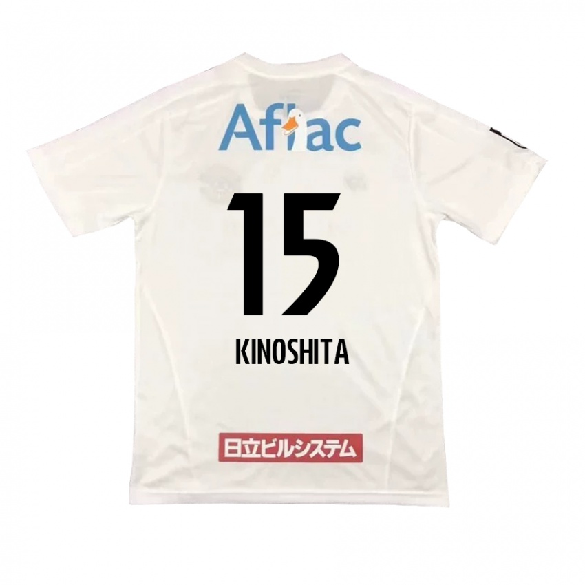 Kinder Kosuke Kinoshita #15 Weiß Schwarz Auswärtstrikot Trikot 2024/25 T-Shirt Österreich