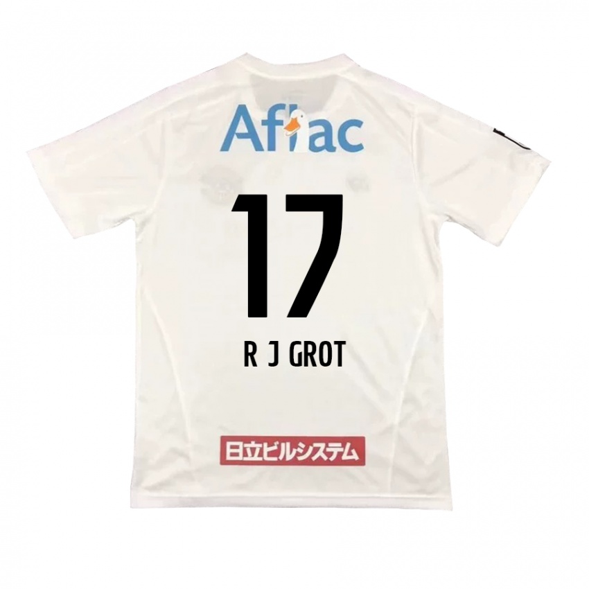 Kinder Jay-Roy Grot #17 Weiß Schwarz Auswärtstrikot Trikot 2024/25 T-Shirt Österreich