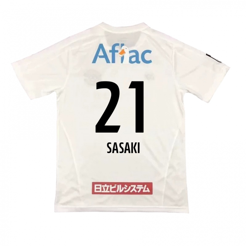 Kinder Masato Sasaki #21 Weiß Schwarz Auswärtstrikot Trikot 2024/25 T-Shirt Österreich