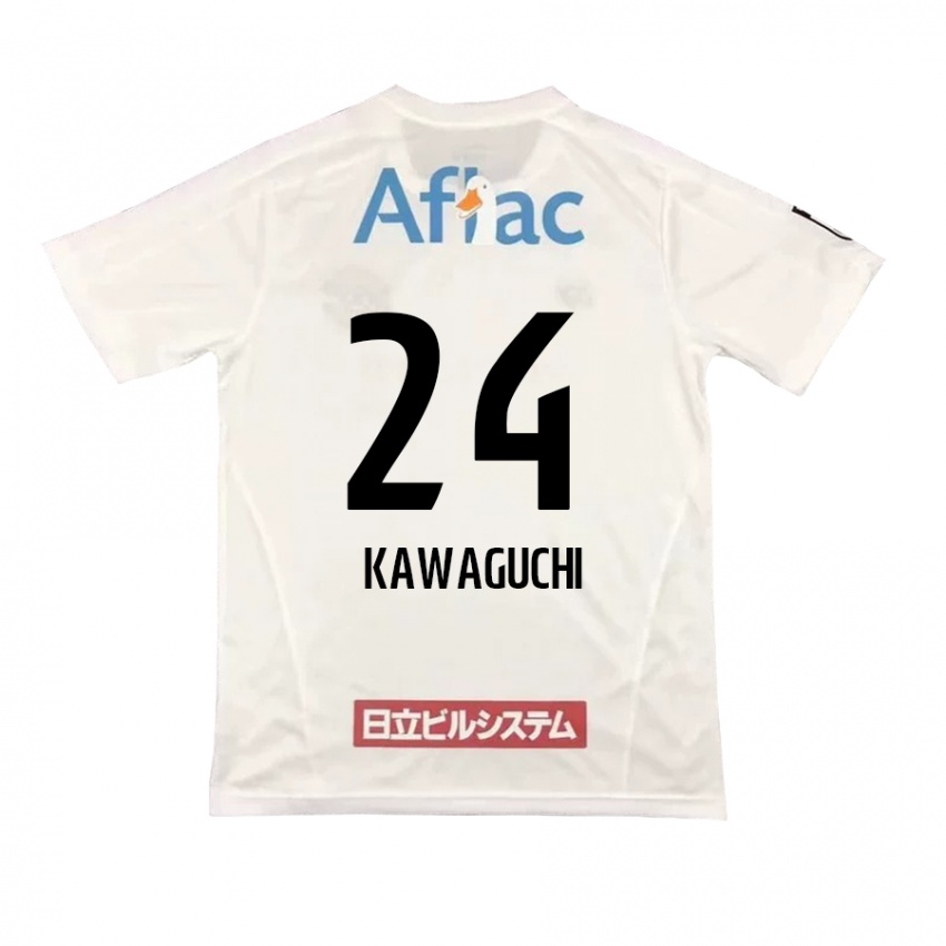 Kinder Naoki Kawaguchi #24 Weiß Schwarz Auswärtstrikot Trikot 2024/25 T-Shirt Österreich