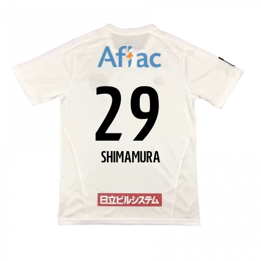 Kinder Takuya Shimamura #29 Weiß Schwarz Auswärtstrikot Trikot 2024/25 T-Shirt Österreich