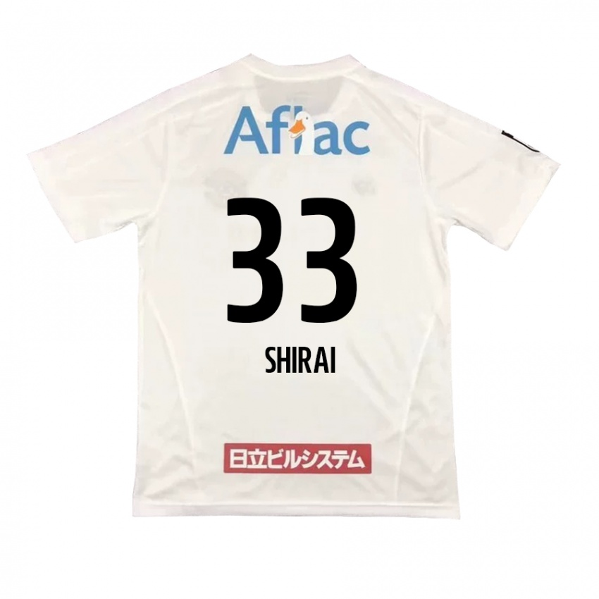 Kinder Eiji Shirai #33 Weiß Schwarz Auswärtstrikot Trikot 2024/25 T-Shirt Österreich