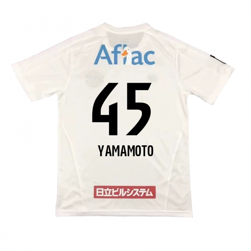 Kinder Ota Yamamoto #45 Weiß Schwarz Auswärtstrikot Trikot 2024/25 T-Shirt Österreich