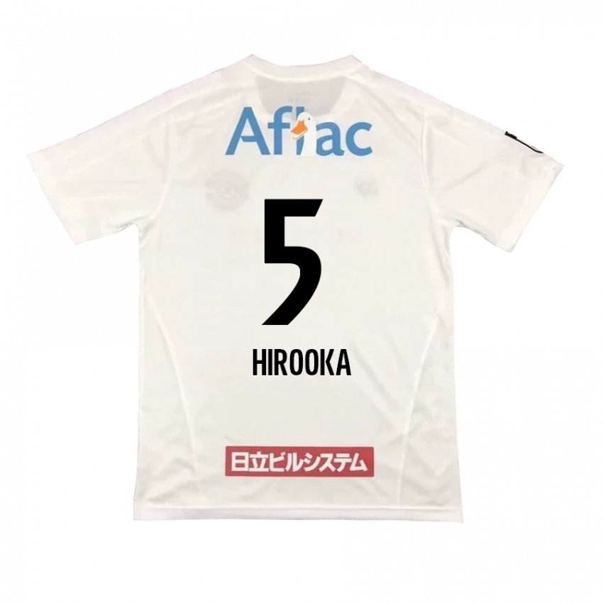 Kinder Eita Hirooka #5 Weiß Schwarz Auswärtstrikot Trikot 2024/25 T-Shirt Österreich