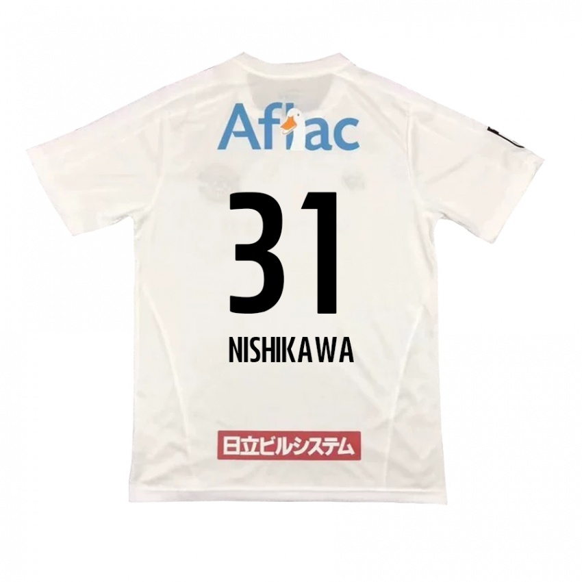 Kinder Genki Nishikawa #31 Weiß Schwarz Auswärtstrikot Trikot 2024/25 T-Shirt Österreich