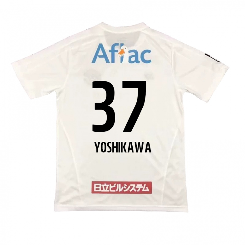 Kinder Haruto Yoshikawa #37 Weiß Schwarz Auswärtstrikot Trikot 2024/25 T-Shirt Österreich