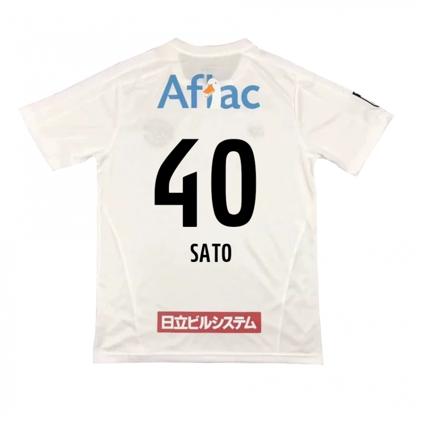 Kinder Raku Sato #40 Weiß Schwarz Auswärtstrikot Trikot 2024/25 T-Shirt Österreich