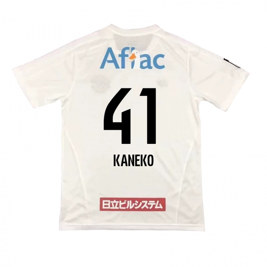 Kinder Yushin Kaneko #41 Weiß Schwarz Auswärtstrikot Trikot 2024/25 T-Shirt Österreich