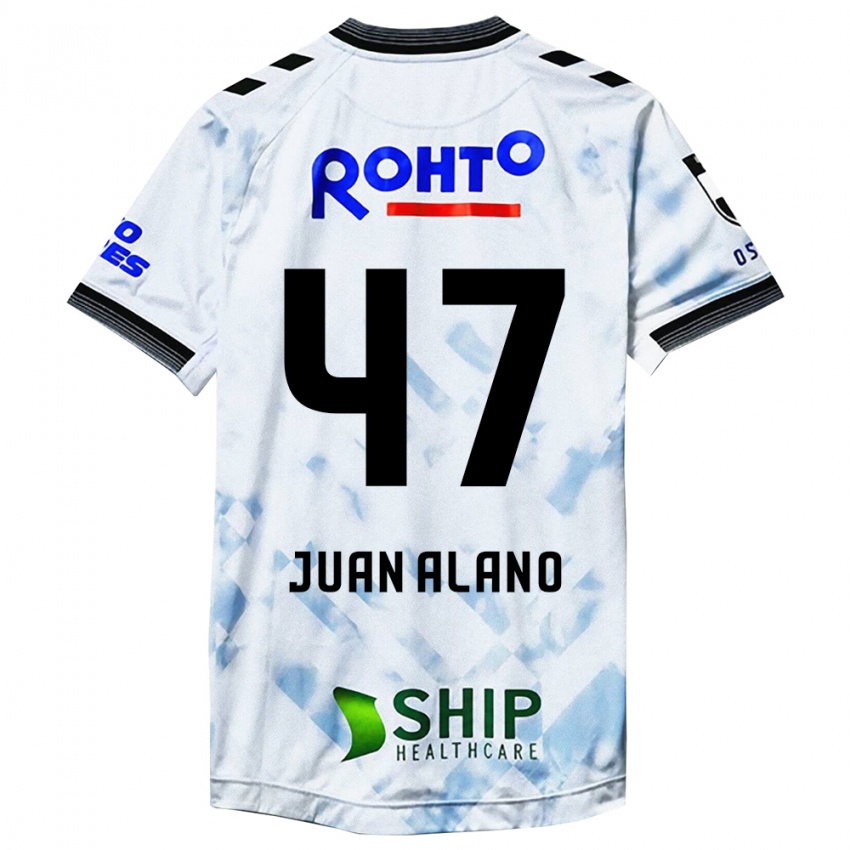 Kinder Juan Alano #47 Weiß Schwarz Auswärtstrikot Trikot 2024/25 T-Shirt Österreich