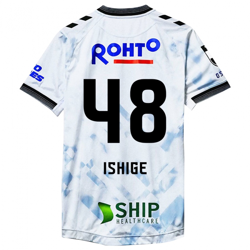 Kinder Hideki Ishige #48 Weiß Schwarz Auswärtstrikot Trikot 2024/25 T-Shirt Österreich