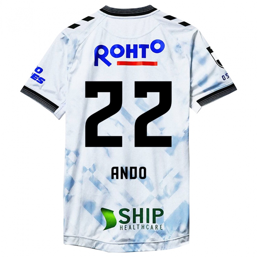 Kinder Rikuto Ando #22 Weiß Schwarz Auswärtstrikot Trikot 2024/25 T-Shirt Österreich