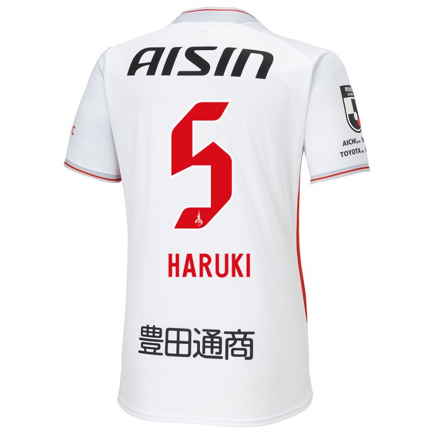 Kinder Haruki Yoshida #5 Weiß Gelb Rot Auswärtstrikot Trikot 2024/25 T-Shirt Österreich