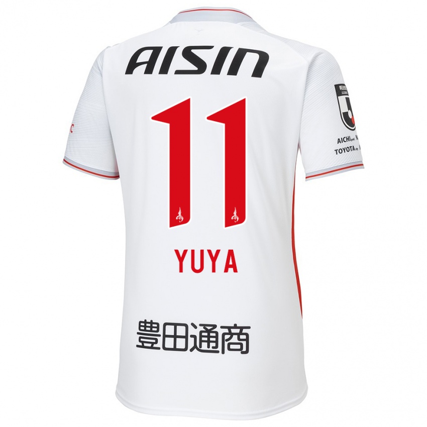 Kinder Yuya Yamagishi #11 Weiß Gelb Rot Auswärtstrikot Trikot 2024/25 T-Shirt Österreich