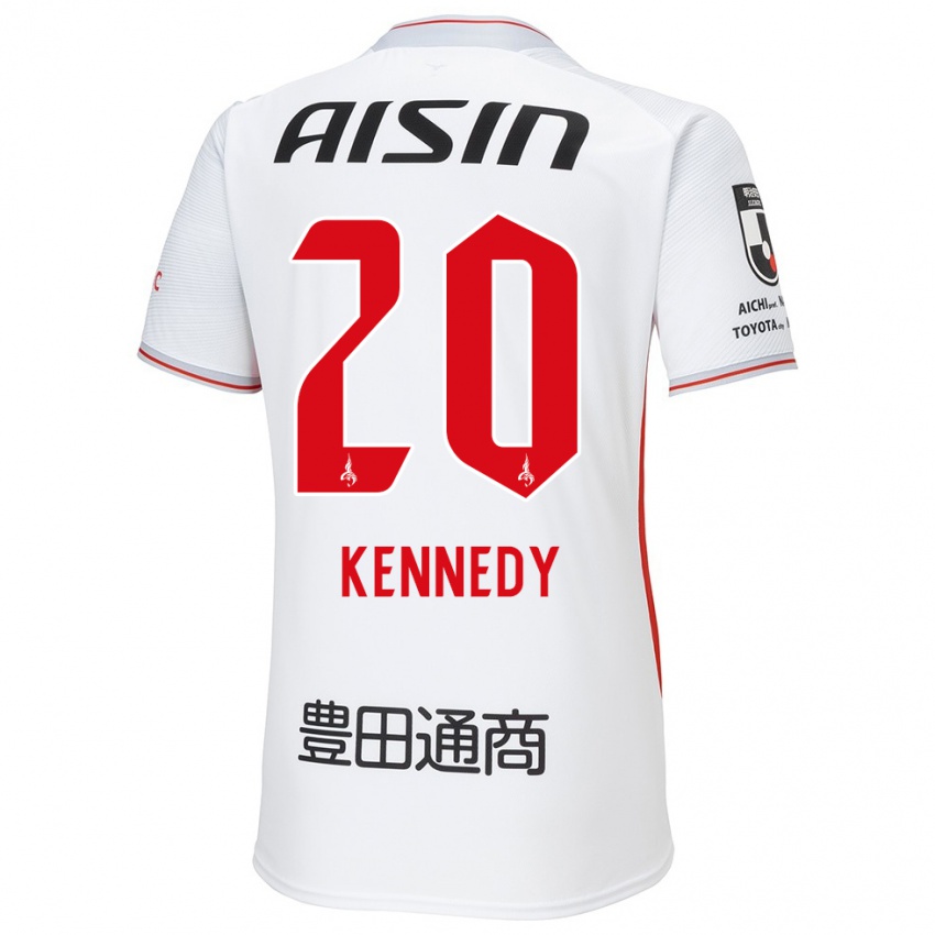 Kinder Kennedy Egbus Mikuni #20 Weiß Gelb Rot Auswärtstrikot Trikot 2024/25 T-Shirt Österreich