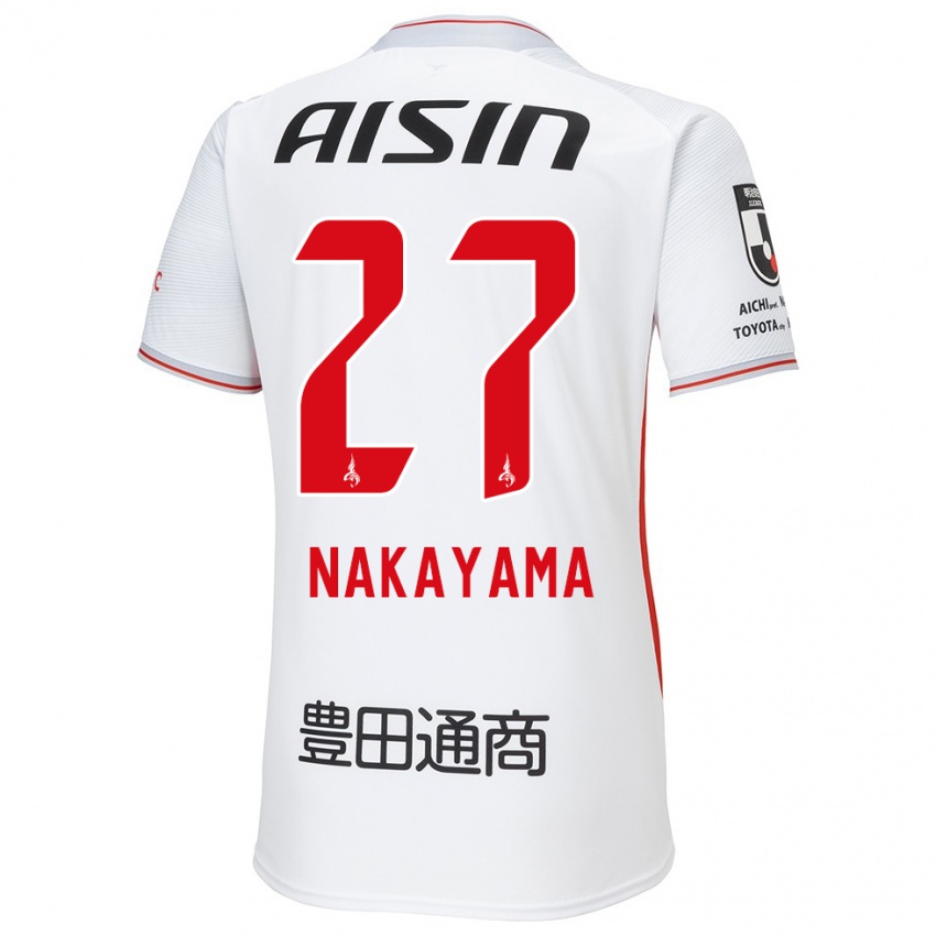 Kinder Katsuhiro Nakayama #27 Weiß Gelb Rot Auswärtstrikot Trikot 2024/25 T-Shirt Österreich